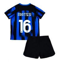 Fotbalové Dres Inter Milan Davide Frattesi #16 Dětské Domácí 2023-24 Krátký Rukáv (+ trenýrky)